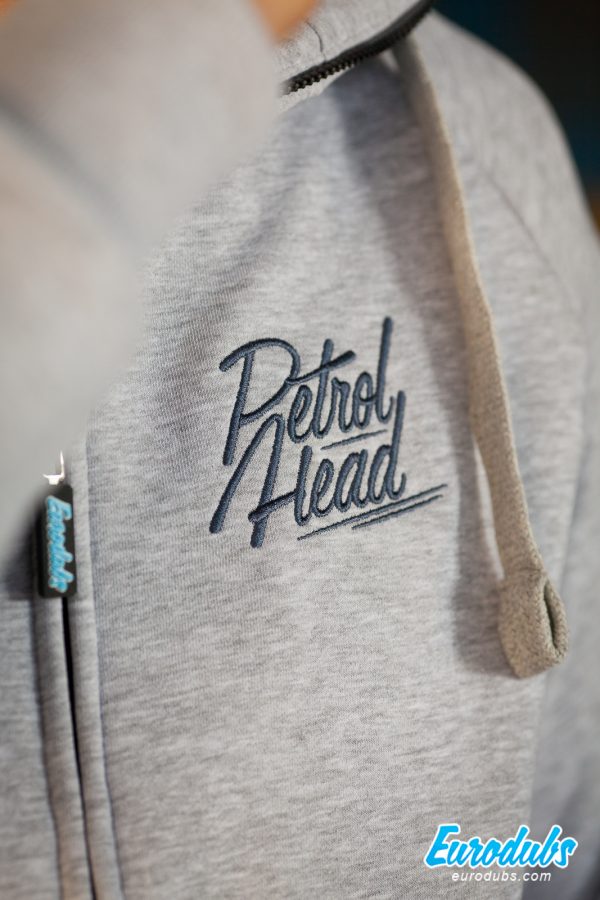 PetrolHead embroidery on a hoodie