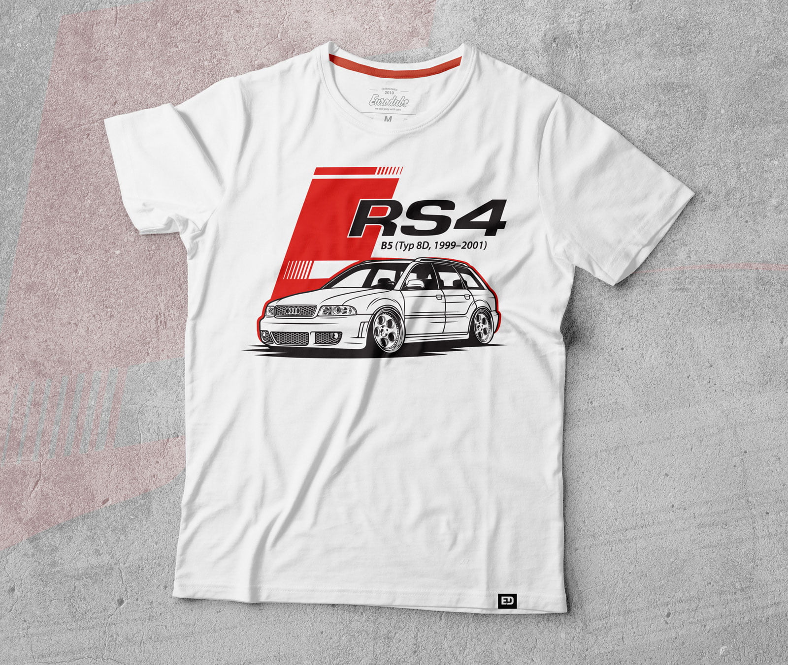 Biprodukt respons skildpadde Audi RS4 t-shirt, men, high quality, screen printed - Eurodubs