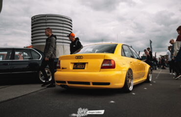 Yellow Audi RS4 rear